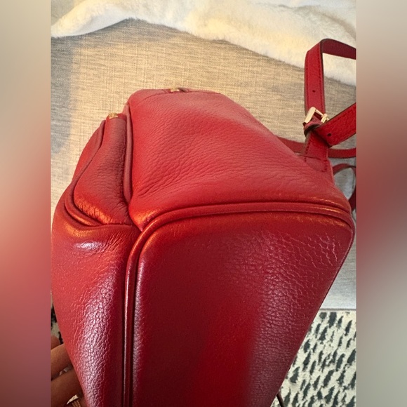 Michael Kors Red Leather Medium Alley Backpack EUC - Picture 11 of 16